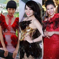 Váy lông vũ sao Việt