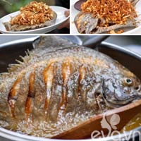 Cá chiên gừng tỏi giòn tan