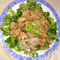 Rau càng cua trộn thịt bò