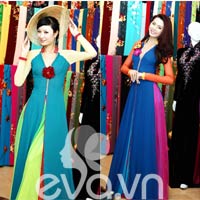 Các thí sinh trong buổi thử trang phục áo dài.