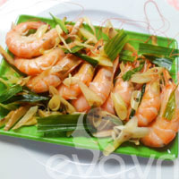 Tôm hấp lá gừng