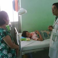 Học sinh Nguyễn Quách Kim Phát tại Bệnh viện Nhi Đồng 2
