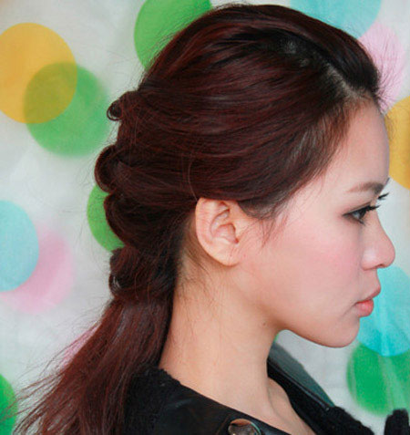 Tóc xoắn đan sau đầu - 9