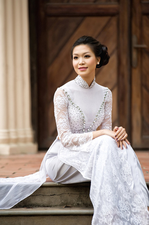 Áo dài ren - lựa chọn mới cho cô dâu Việt - 8