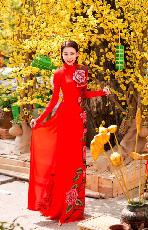 tra ngoc hang dien ao dai dao pho mua xuan - 2