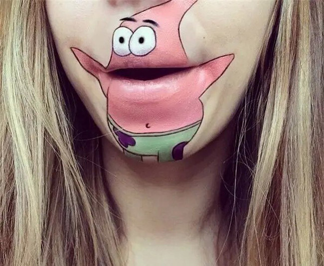 Thú vị kiểu trang điểm môi bằng... hoạt hình