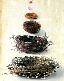 Làm giỏ hoa hình tổ chim - 1