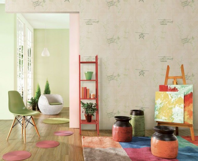 Giấy dán tường làm bé thích lắm cơ!