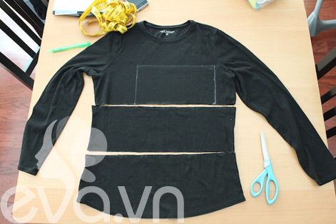 Sửa áo của mẹ thành váy cho bé - 1