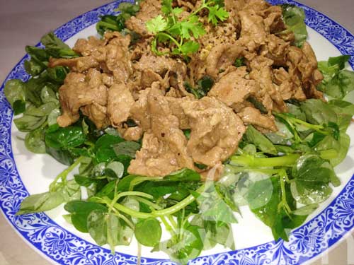 Mát ruột với rau càng cua trộn thịt bò - 4