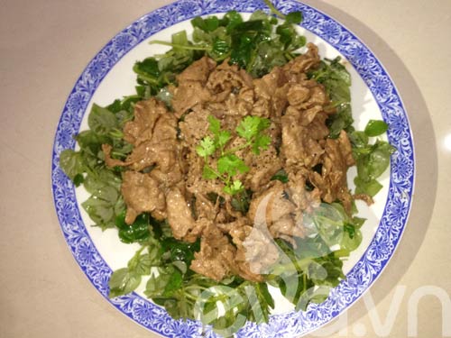 Mát ruột với rau càng cua trộn thịt bò - 5