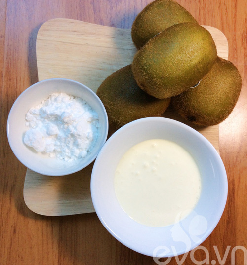 Cach lam kem kiwi : Cách làm kem kiwi xanh mát quá ngon