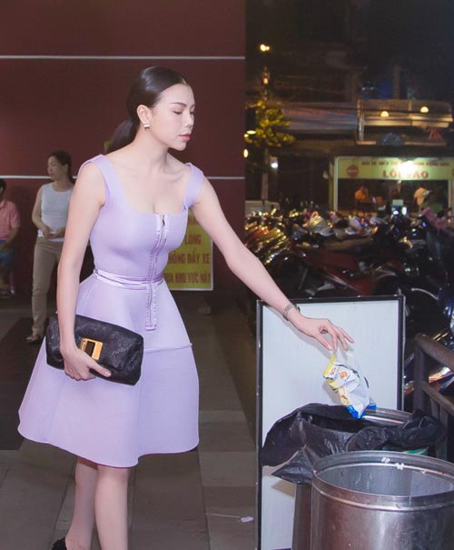 tra ngoc hang khong ngai nhat rac tren duong - 7