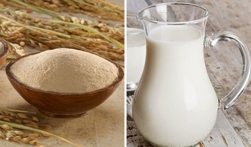 Cách làm trắng da bằng cám gạo và sữa tươi