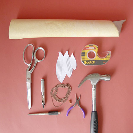 Làm dây chuyền, khuyên tai bằng da giả lông vũ - 1