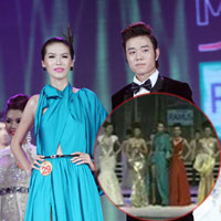 Minh Tú "hồn nhiên" chen lấn tại chung kết Siêu mẫu 2011