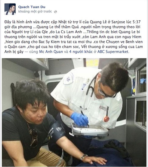 ca sy quang le, lam anh bi tai nan nghiem trong - 1