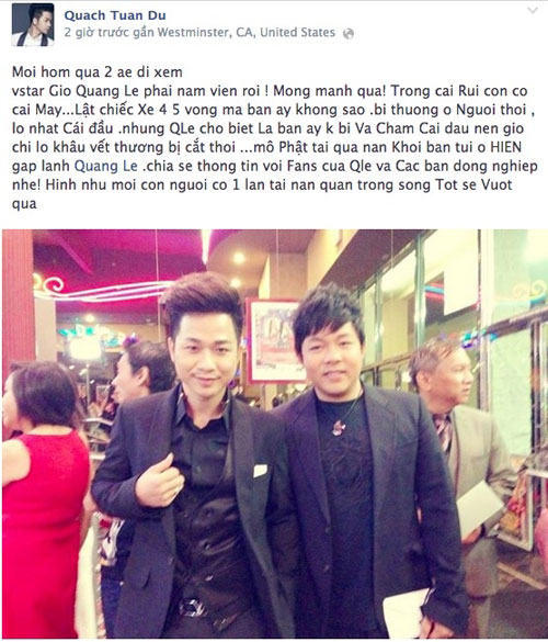 ca sy quang le, lam anh bi tai nan nghiem trong - 2