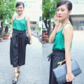 Thời trang - Văn Mai Hương sành điệu với áo hai dây ra phố