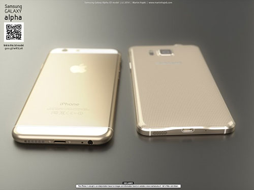 iphone 6 va galaxy alpha vien kim loai do thiet ke - 2