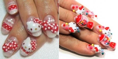 Gắn mèo Kitty lên móng tay xinh - 6