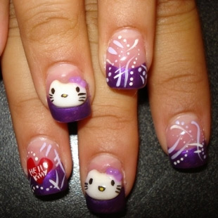 Dễ thương mẫu nail Hello Kitty 2011 - 3