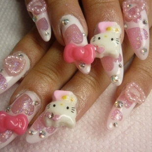 Dễ thương mẫu nail Hello Kitty 2011 - 5