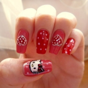 Dễ thương mẫu nail Hello Kitty 2011 - 11