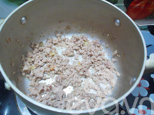 Giản dị canh thịt băm nấu nấm - 5