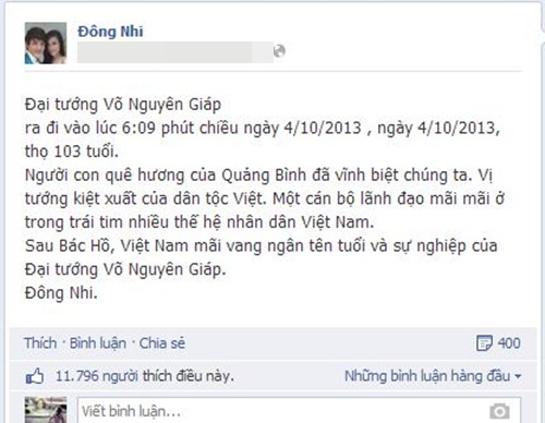 Sao Việt tiếc thương Tướng Giáp - 9