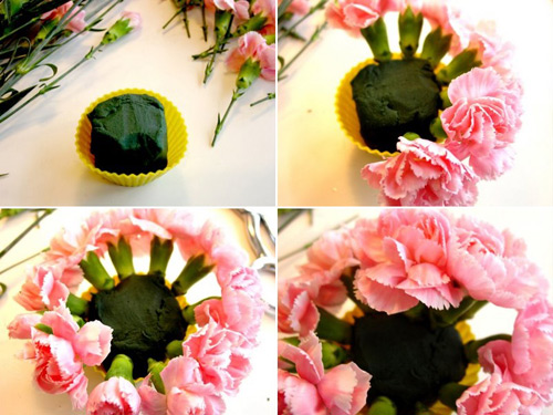 Lạ mắt kiểu cắm hoa hình bánh cupcake - 7