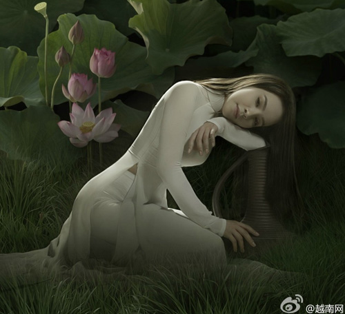 ngoc bich mac ao dai la luot duoc khen tren bao ngoai - 1