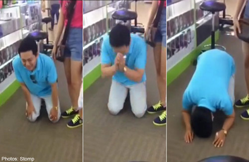 clip du khach viet quy goi xin tra iphone 6 o singapore - 1