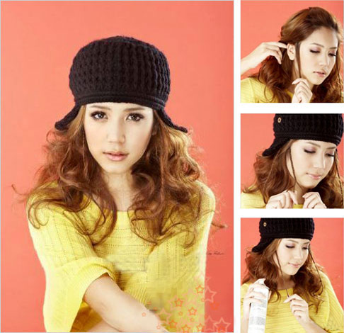 Lấy một ít tóc ở hai bên, thắt bím nhỏ, buộc lại và