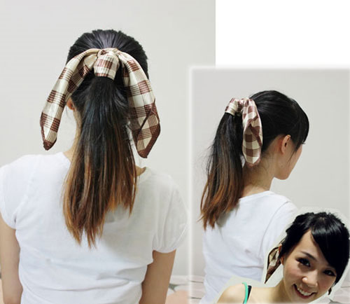 Buộc tóc dễ thương với khăn tay - 1