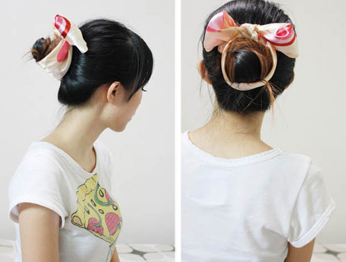 Buộc tóc dễ thương với khăn tay - 3