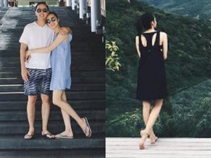 Vợ chồng Tăng Thanh Hà ôm nhau lãng mạn khi đi nghỉ dưỡng