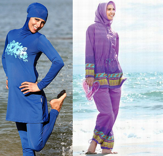 1. Burkini

Burkini là một loại áo tắm được thiết kế bởi Aheda Zanetti - một nhà thiết kế người Ly Băng. Khác với phong cách mát mẻ của áo tắm, burkini lại có kiểu dáng kín mít từ đầu đến chân và chỉ hở mỗi khuôn mặt.  Nó được Aheda Zanetti thiết kế dành cho những người phụ nữ Hồi giáo với truyền thống ăn mặc 'kín cổng cao tường'.