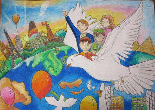 Học sinh, tranh vẽ, hòa bình: Việc khuyến khích học sinh vẽ tranh đề tài hòa bình là một cách để giáo dục các thế hệ trẻ tương lai về giá trị của sự hoà hợp. Hãy xem hình ảnh này để cảm nhận được tình cảm chân thành của các em học sinh đối với hòa bình.