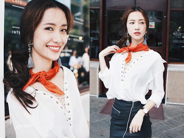 Đeo vòng chocker và khăn quấn cổ chất như Jun Vũ