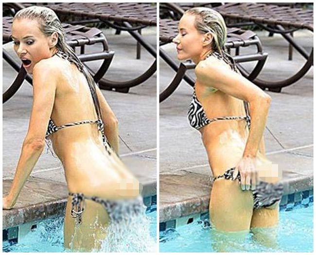 Người đẹp Paula LaBaredas gặp phải một pha tuột bikini, để lộ vòng 3 ngượng chín mặt.
