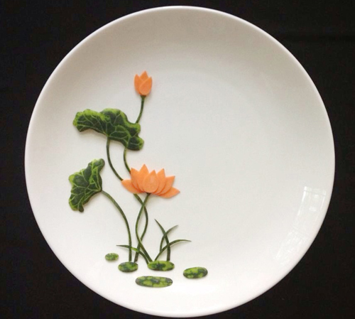 Cach tia hoa sen : Cách tỉa hoa sen đẹp trang trí đĩa ăn