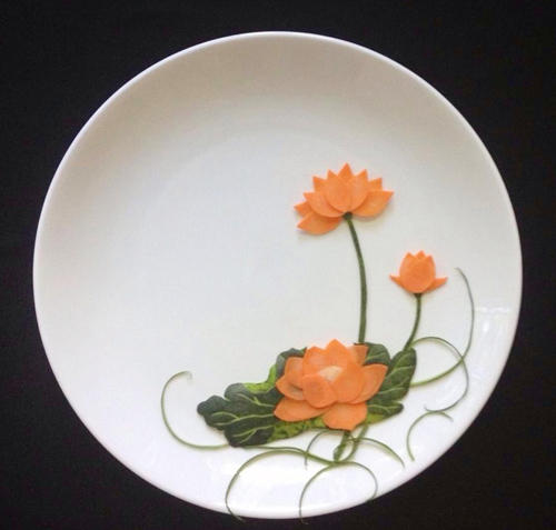 Cach tia hoa sen : Cách tỉa hoa sen đẹp trang trí đĩa ăn