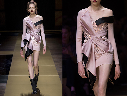 Những nếp gấp mượt mà trên váy đầm cao cấp Atelier Versace