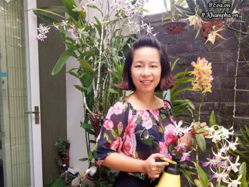 Mẹ Đà Nẵng biến sân gạch chỉ 30m² trước nhà thành vườn hoa lan rực rỡ