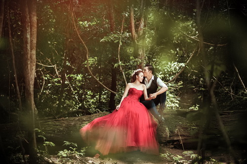 Một bức ảnh cưới trong rừng sẽ mang đến cho bạn cảm giác thật gần gũi với thiên nhiên, tạo nên không khí lãng mạn và đầy phóng khoáng. Hình ảnh của các cặp đôi đang tình tứ trong khu rừng xanh rậm sẽ là một kỷ niệm đẹp cho cả đôi và những người thân yêu.