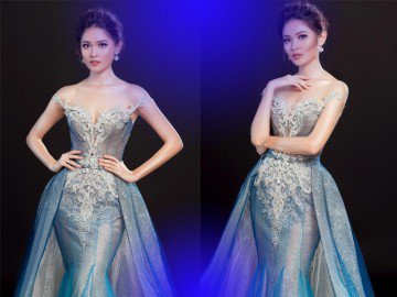 Vừa hết bệnh, Thuỳ Dung xuất hiện xinh đẹp như công chúa tại Hoa hậu Quốc tế 2017