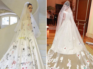 Chiếc váy cưới độc nhất vô nhị của Angelina Jolie  Harpers Bazaar Việt Nam