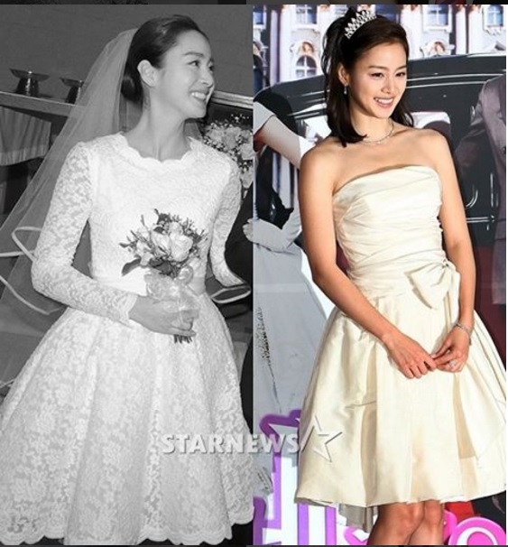 Váy cưới của Song Hye Kyo và Kim Tae Hee Người chi tiền tỉ người tự thiết  kế  Tinmoi