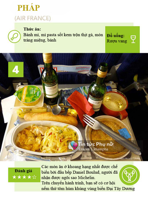Khám phá bữa ăn của 15 hãng hàng không trên thế giới
